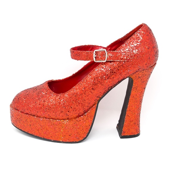 red platform mary janes